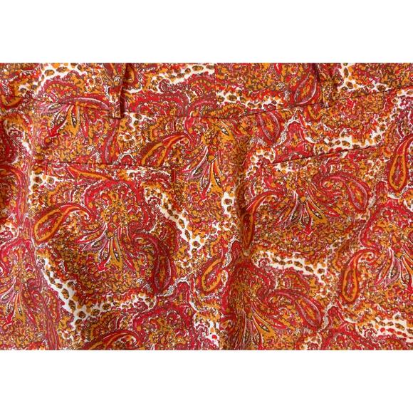 Talbots Red Orange Paisley Print Chino Shorts - Size 10 - Picture 5 of 6